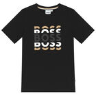 تيشيرت بالشعار باللون الأسود للأولاد, 2, hi-res