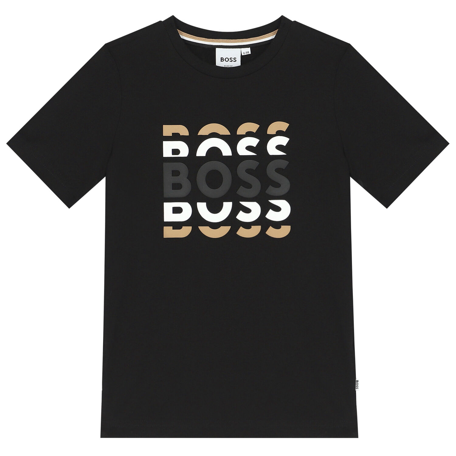 تيشيرت بالشعار باللون الأسود للأولاد, 2, hi-res