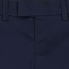 Boys Navy Blue Cotton Chino Trousers, 1, hi-res