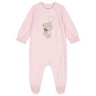 Baby Girls Pink Teddy Bear Babygrow Set, 2, hi-res