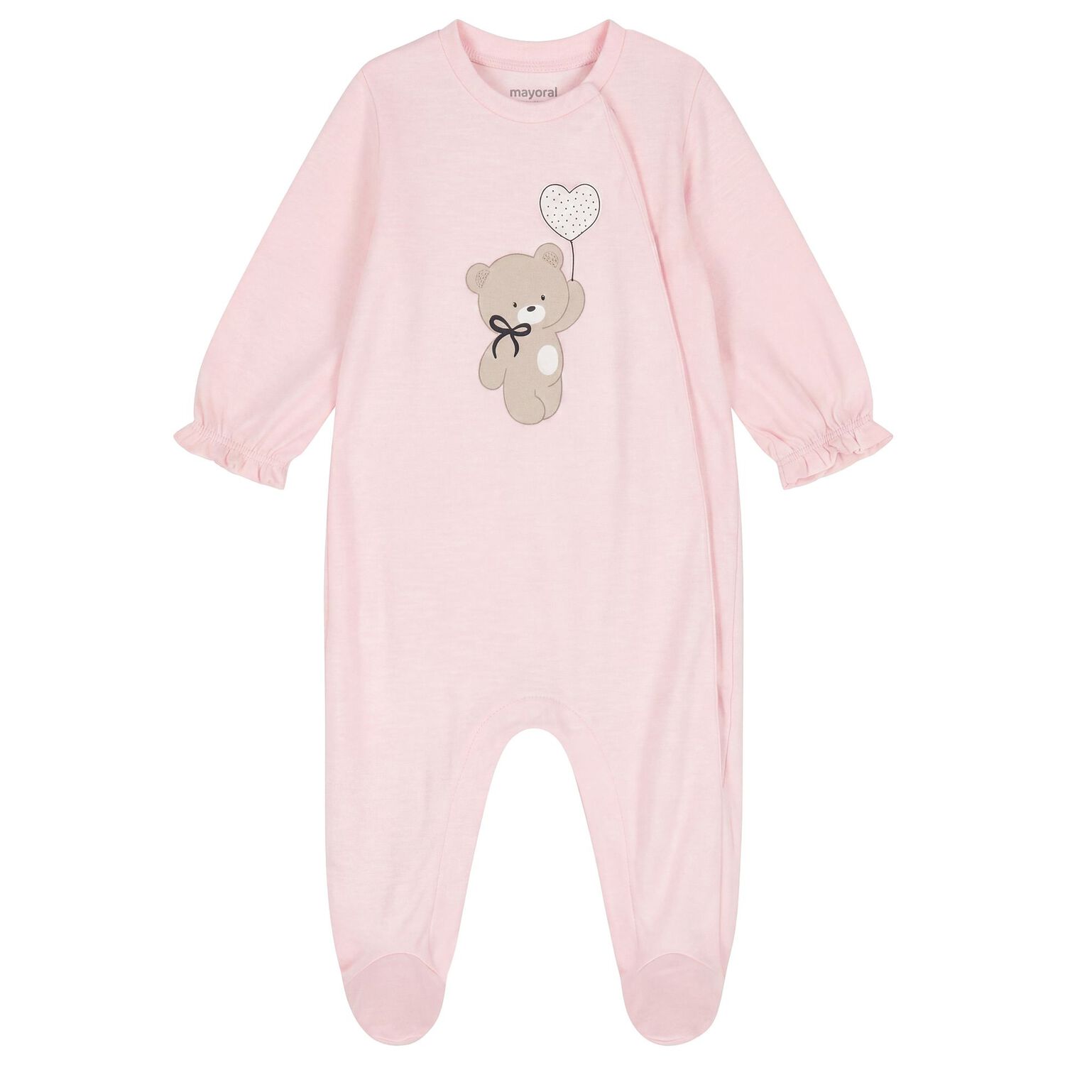 Baby Girls Pink Teddy Bear Babygrow Set, 2, hi-res