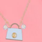 فستان بنات بالشعار وطبعة حقيبة باللون الوردى, 4, hi-res