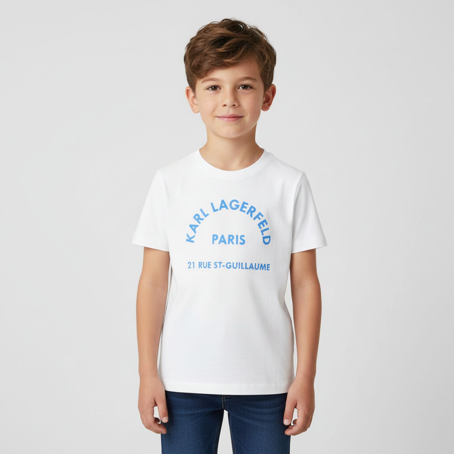Boys White Logo T-Shirt, 2, hi-res