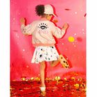 Girls Gold Metallic Logo Jacket, 1, hi-res