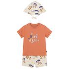 Younger Boys Orange & Ivory Shorts Set, 2, hi-res