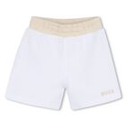 Baby Boys White & Beige Knitted Shorts Set, 1, hi-res