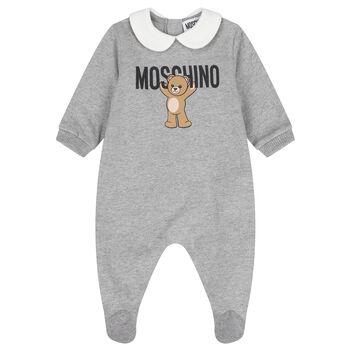 Grey Teddy Bear Logo Babygrow