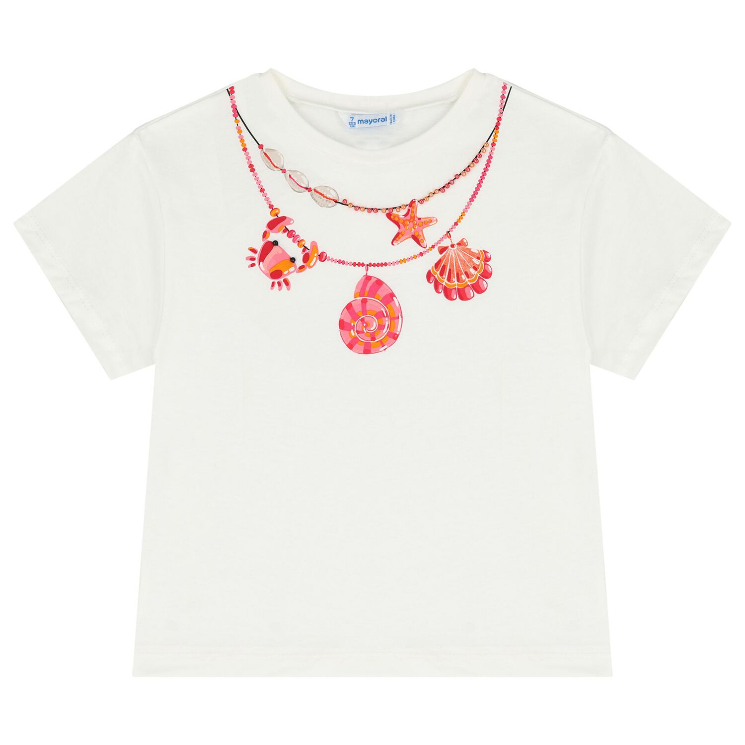 Girls White & Pink Shorts Set, 2, hi-res