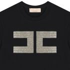 تيشيرت باللون أسود بشعار للبنات, 1, hi-res