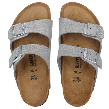Girls Sparkling Silver Arizona Sandals 