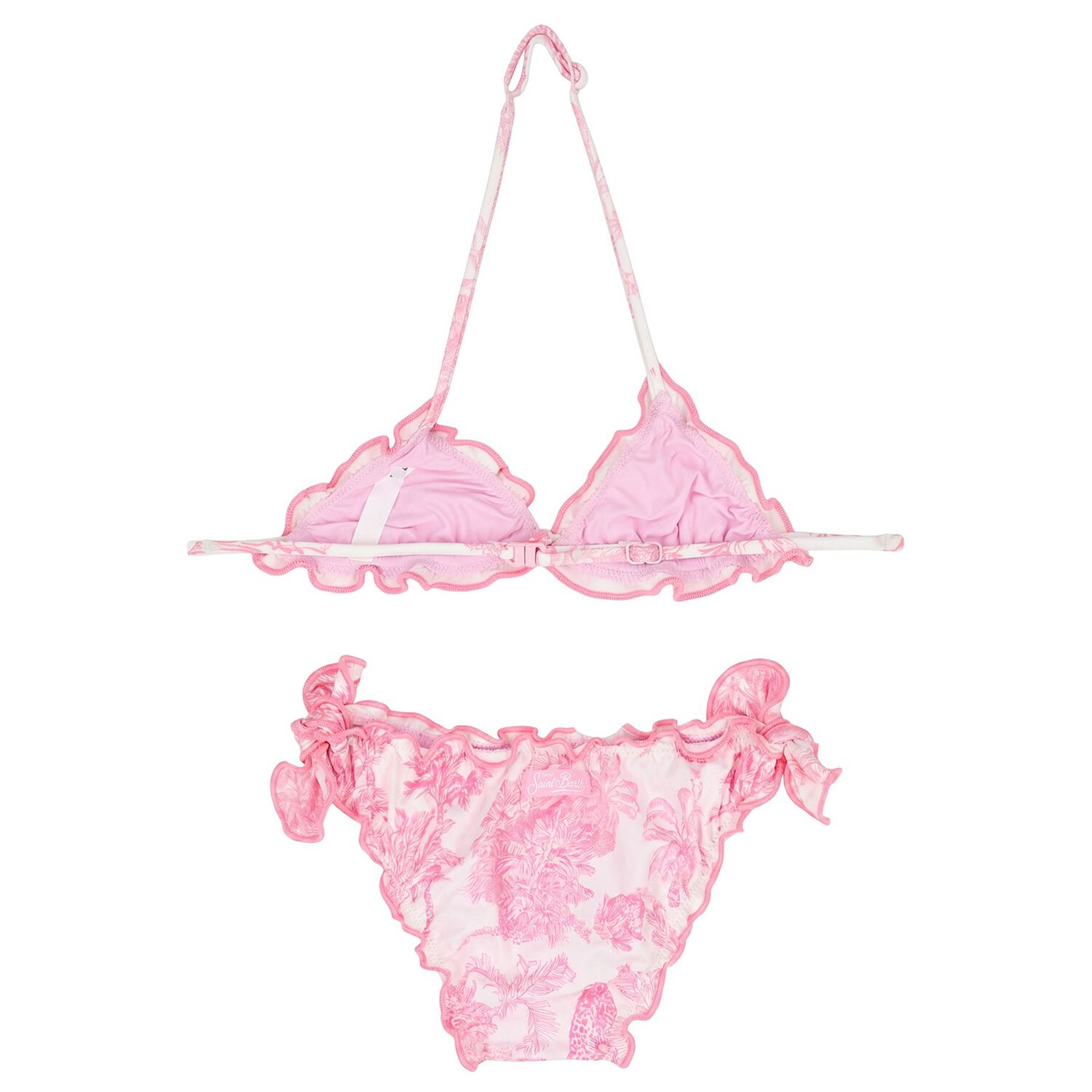Girls Pink & White Jungle Bikini, 1, hi-res