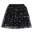 Girls Ivory Top & Black Tulle Skirt Set, 1, hi-res