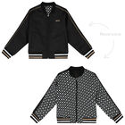 Boys Black & White Reversible Zip Up Top, 1, hi-res