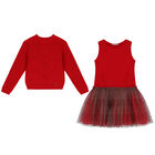 Girls Red Dress Set, 1, hi-res