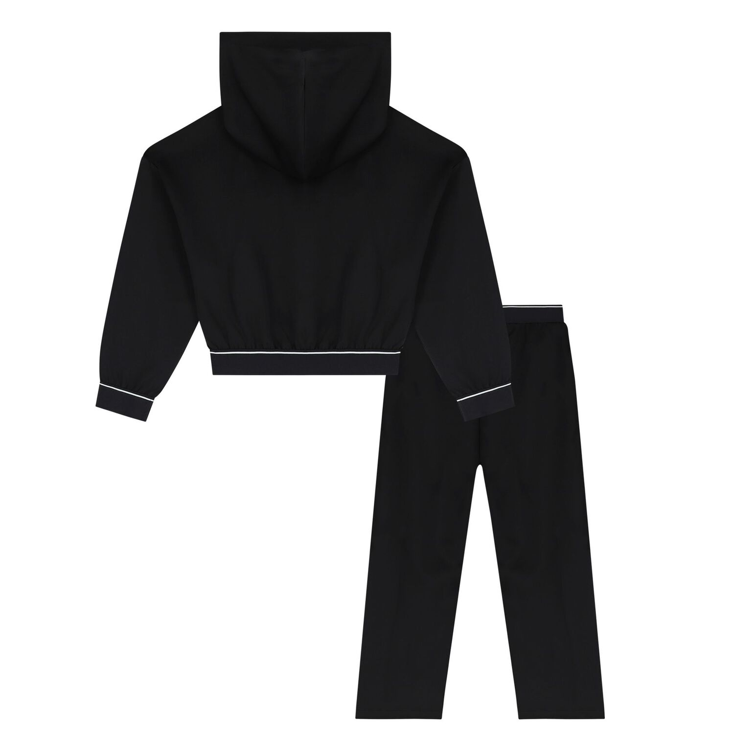 Girls Black Logo Trousers Set, 1, hi-res image number null