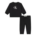 Baby Boys Black Logo Tracksuit, 1, hi-res