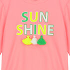 Girls Pink Long Sleeve Rash Vest, 1, hi-res