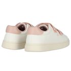 Girls White & Pink Logo Trainers, 1, hi-res