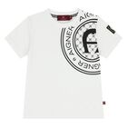 Younger Boys White Logo T-Shirt, 1, hi-res