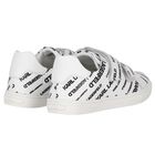 Boys White Logo Trainers, 1, hi-res