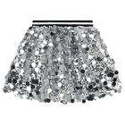 Girls Silver Sequins Skirt, 1, hi-res