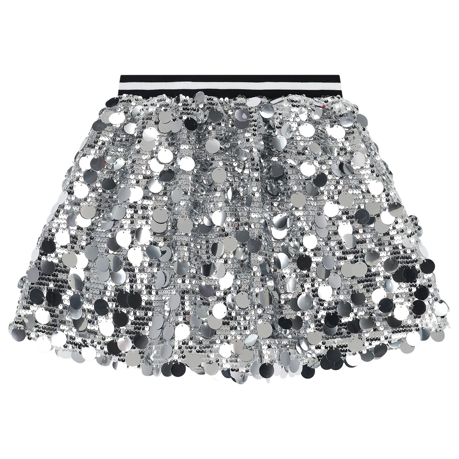 Girls Silver Sequins Skirt, 1, hi-res