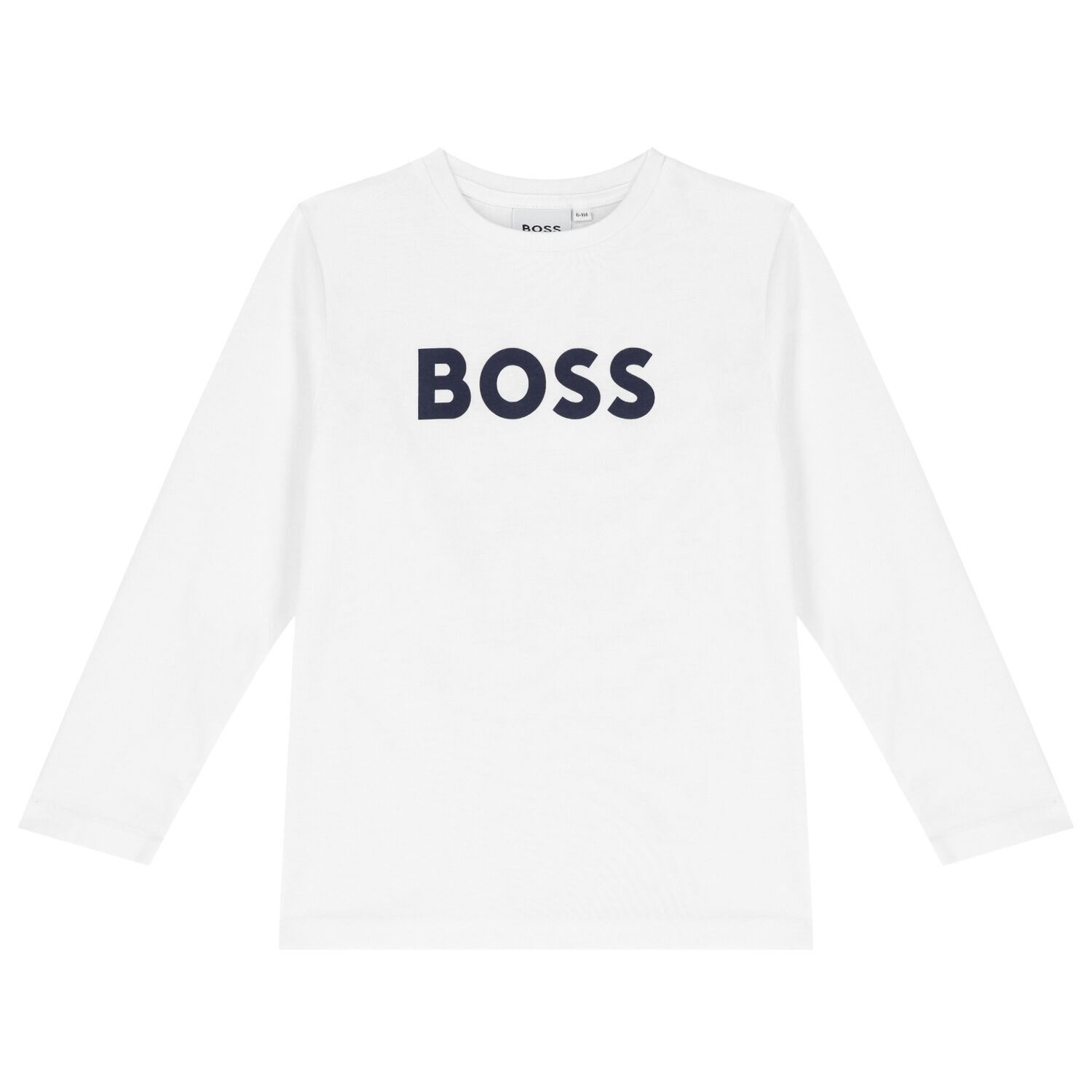 Boys White Logo Long Sleeve Top, 2, hi-res image number null