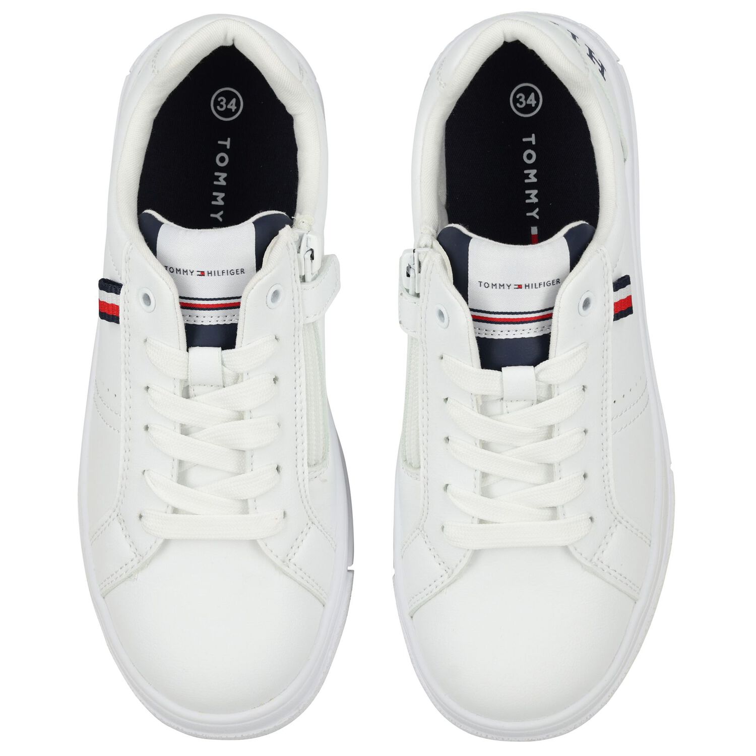 White Logo Trainers, 1, hi-res