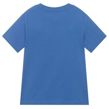 Boys Blue Cotton Polo Bear & Crab T-Shirt