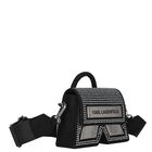 Girls Black Embellished Logo Hand Bag, 1, hi-res