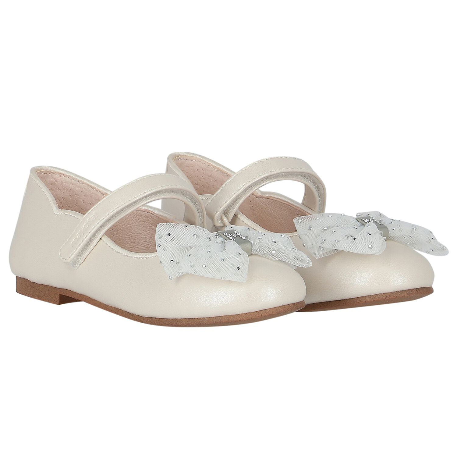 حذاء بنات بفيونكة باللون العاجي, 3, hi-res image number null