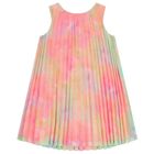 Girls Pink Pleated Dress, 1, hi-res