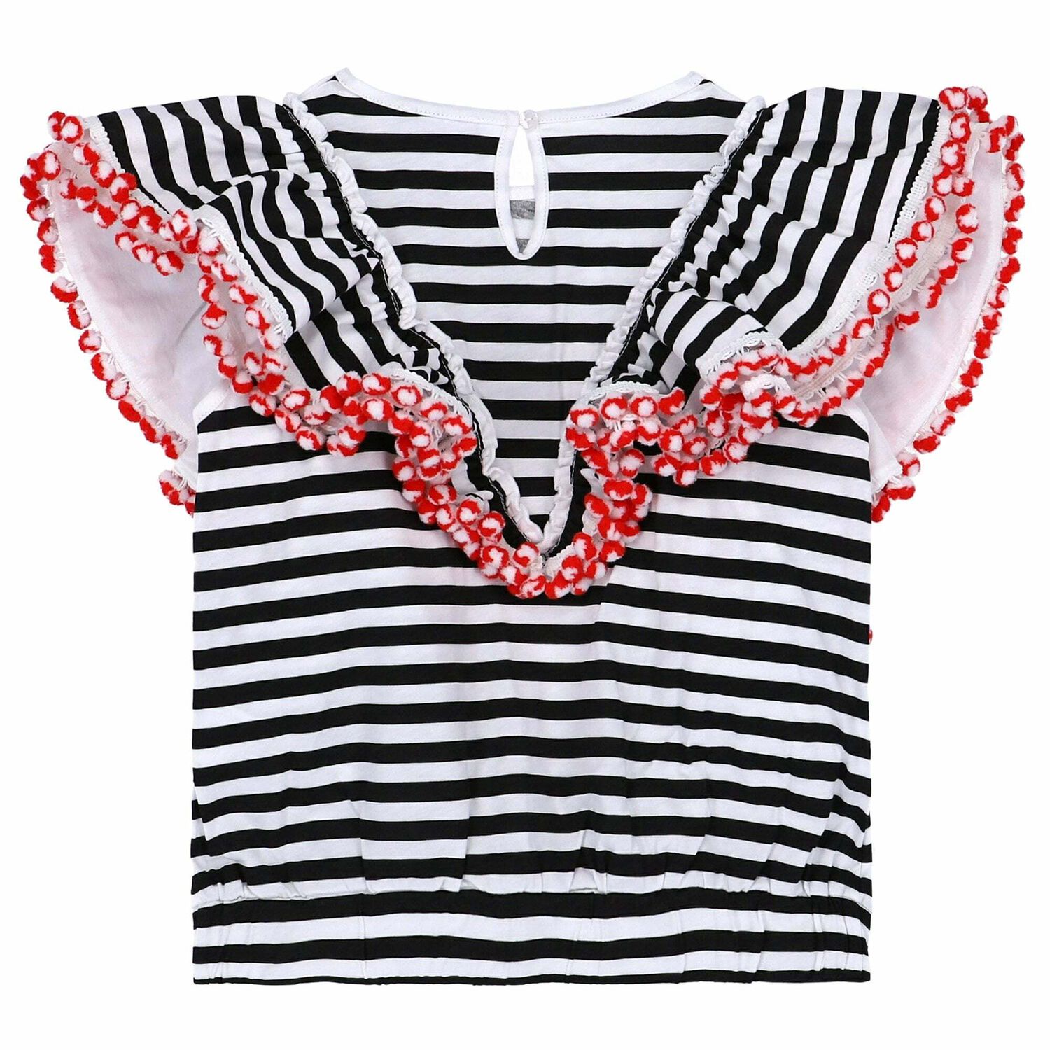 Girls Black Striped Top, 1, hi-res image number null