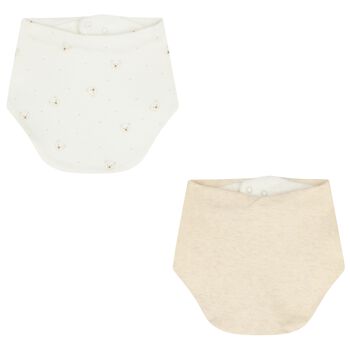 White & Beige Bibs ( 2 Pack )