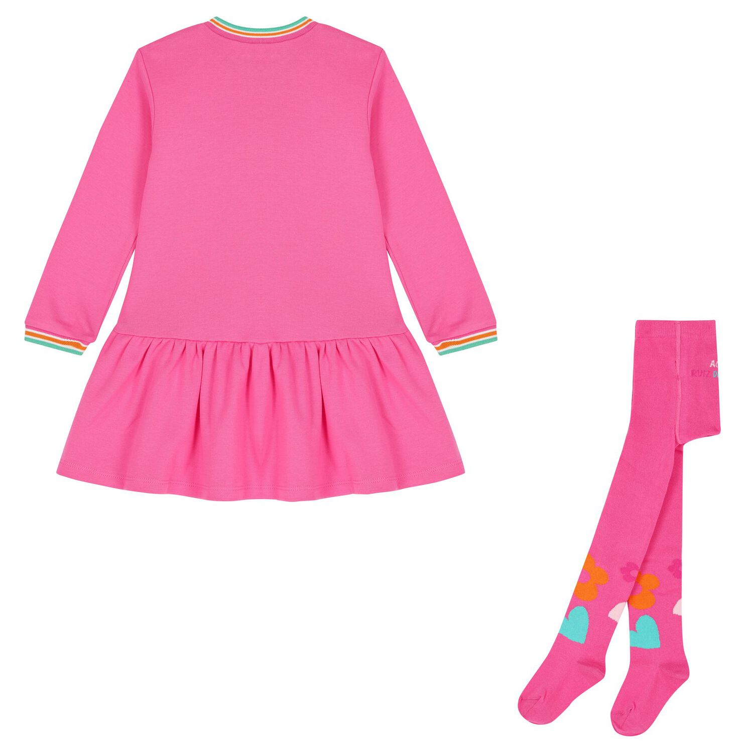 Girls Pink Logo Dress Set, 1, hi-res image number null