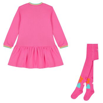 Girls Pink Logo Dress Set