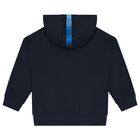 Boys Navy Blue Logo Tracksuit, 1, hi-res