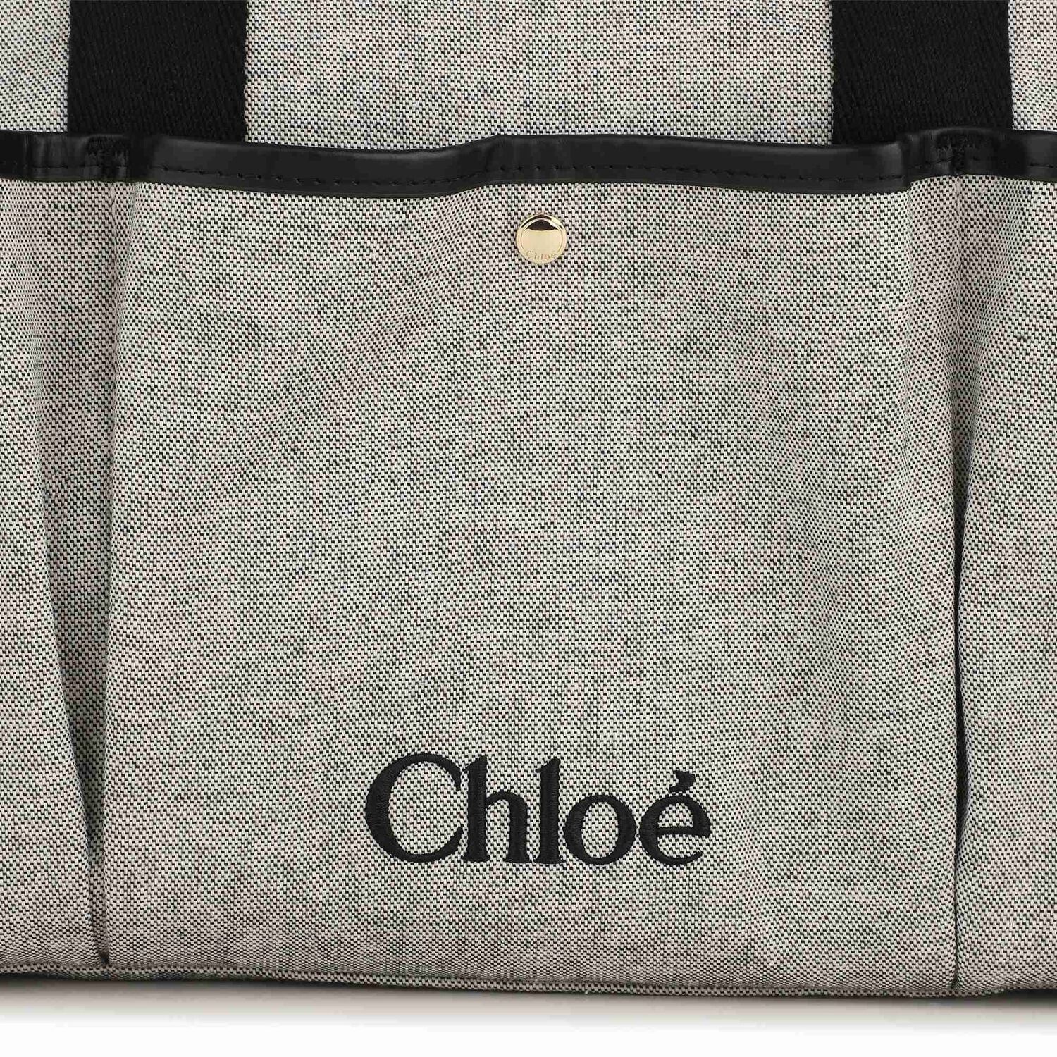 Grey Logo Canvas Baby Changing Bag ( 33cm ), 1, hi-res
