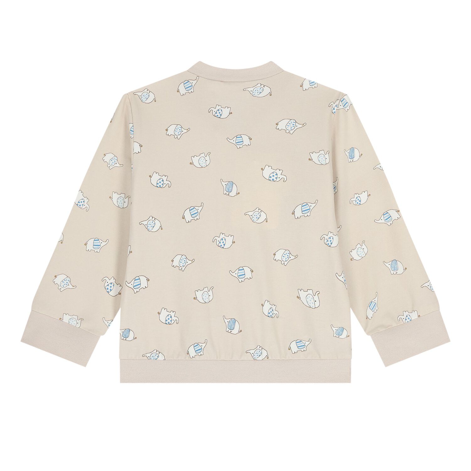 طقم رياضي للأولاد الصغار باللونين البيج والأزرق (3 قطع), 1, hi-res