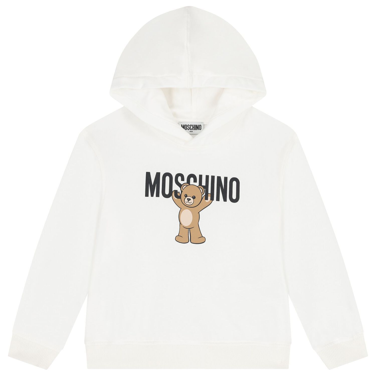 White Teddy Bear Logo Hooded Top, 1, hi-res