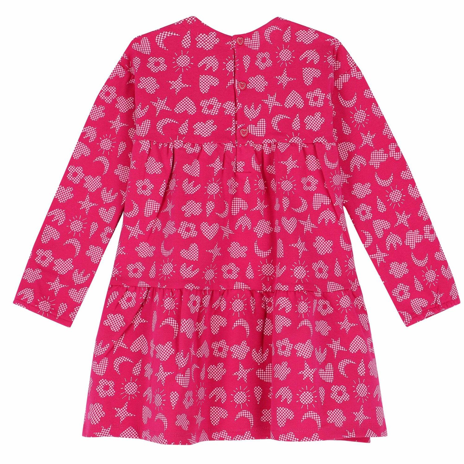 Girls Pink Printed Dress, 1, hi-res