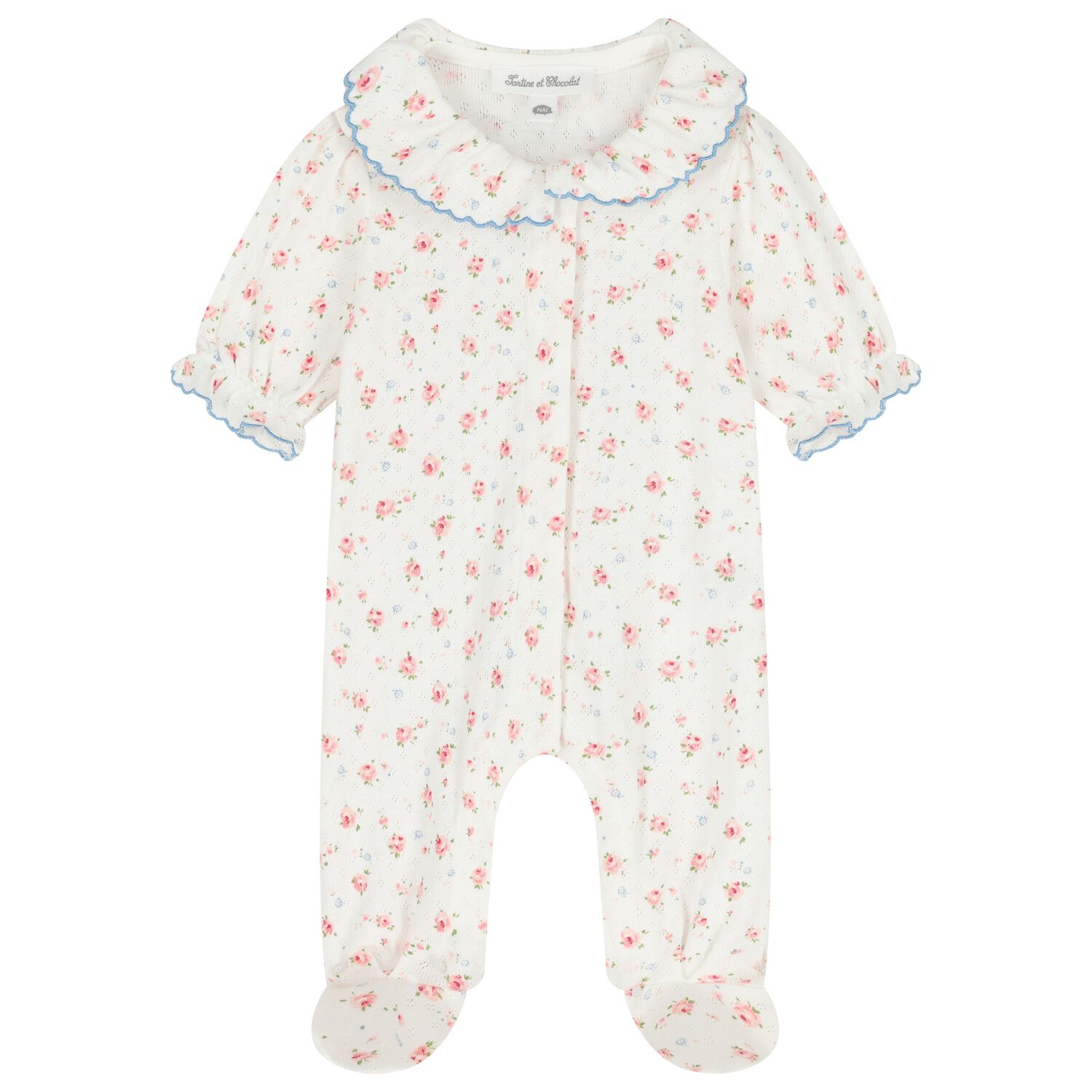 Baby Girls Ivory Floral Babygrow, 1, hi-res