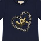 Girls Navy Blue Logo T-Shirt, 2, hi-res