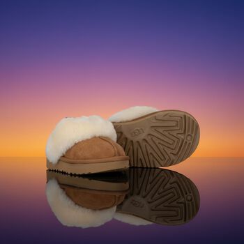 Younger Girls Beige Funkette Suede Slippers