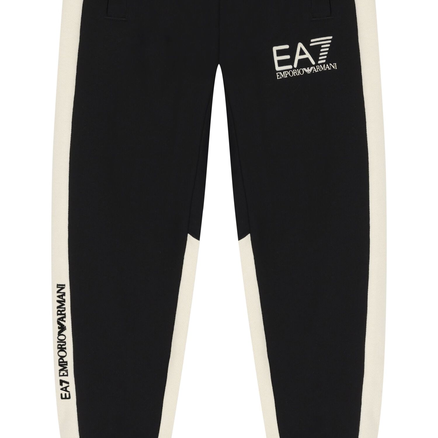 Boys black & Ivory Logo Joggers, 1, hi-res
