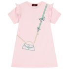 Girls Pink Bag Logo Dress , 3, hi-res