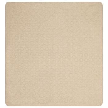 بطانية أطفال بشعار باللون البيج والعاجي