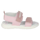 صندل بالشعار باللون الأبيض والوردي للبنات , 1, hi-res