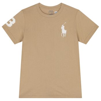 Ralph Lauren Boys Beige Logo T-Shirt, 1 Boys Beige Logo T-Shirt