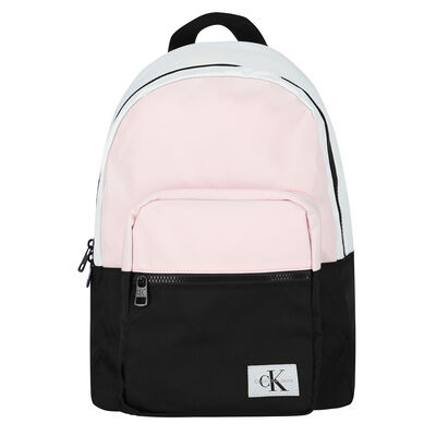 Girls White, Pink & Black Logo Backpack